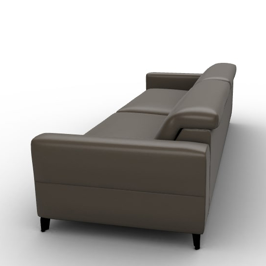 Norma Leather Fixed Adjustable Headrest & Footrest Maxi Sofa