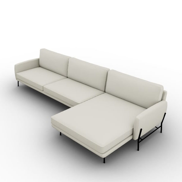 Le Marais Fabric Sofa w/Right Hand Chaise Facing