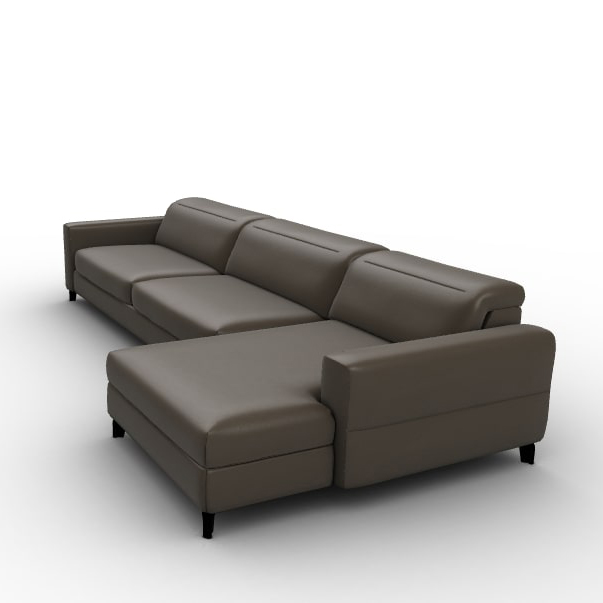 Norma Leather Sofa w/Right Hand Chaise Facing