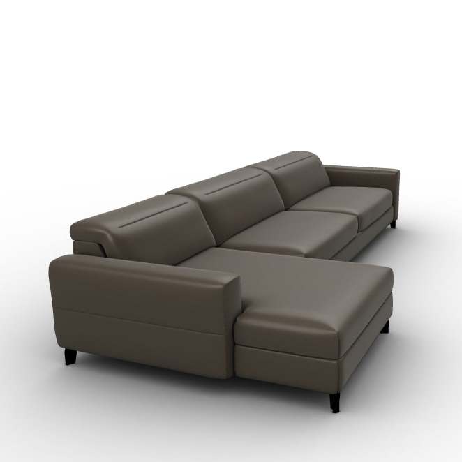 Norma Leather Sofa w/Left Hand Chaise Facing