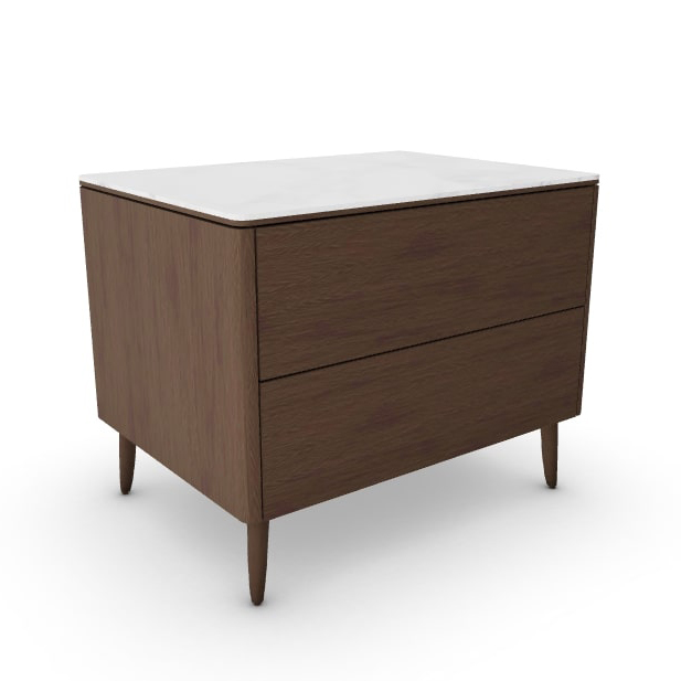 Boston Ceramic/Wood Nightstand w/2 Drawers