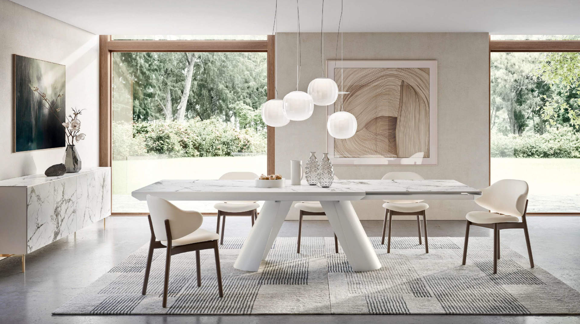 Zen Polypropylene/Polyester Japanese Ink-Design Rug