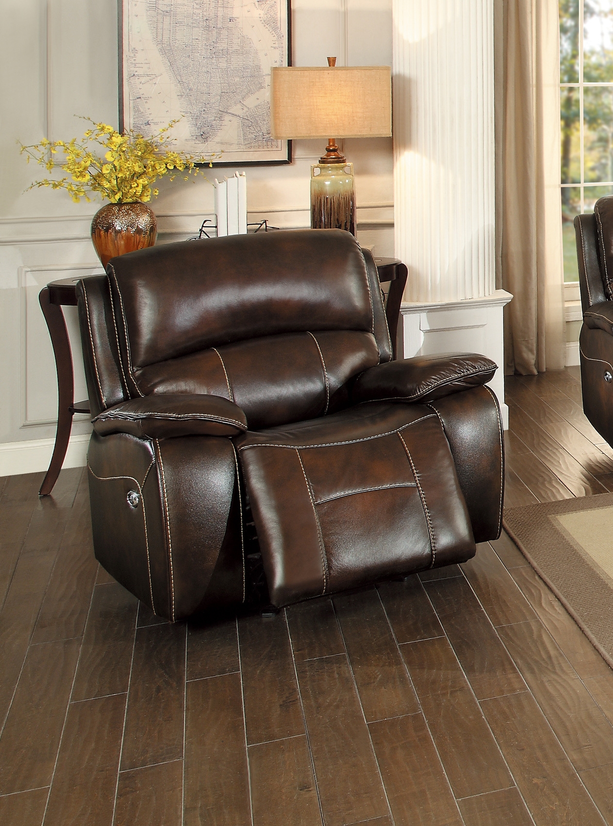 Mahala Leather/Bi-Cast Vinyl Power Recliner Chair