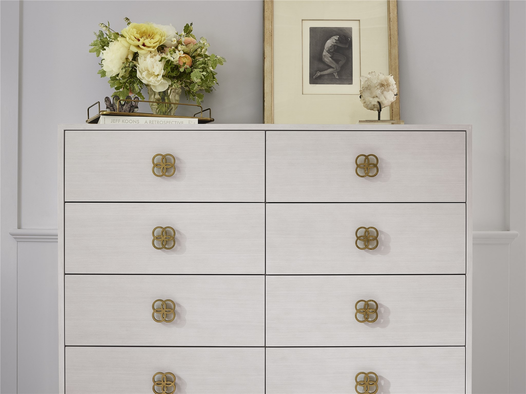 Peony Wood/Metal Chest w/10 Drawers