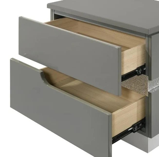 SM Paradox Gloss Laminate Platform Bedroom Set w/LED Light