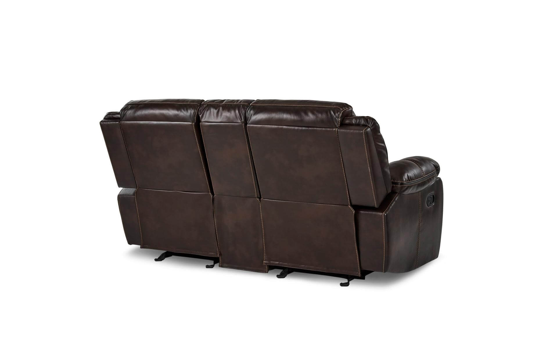 Bastrop Leather Gel Match Double Glider Reclining Love Seat w/Console by Homelegance