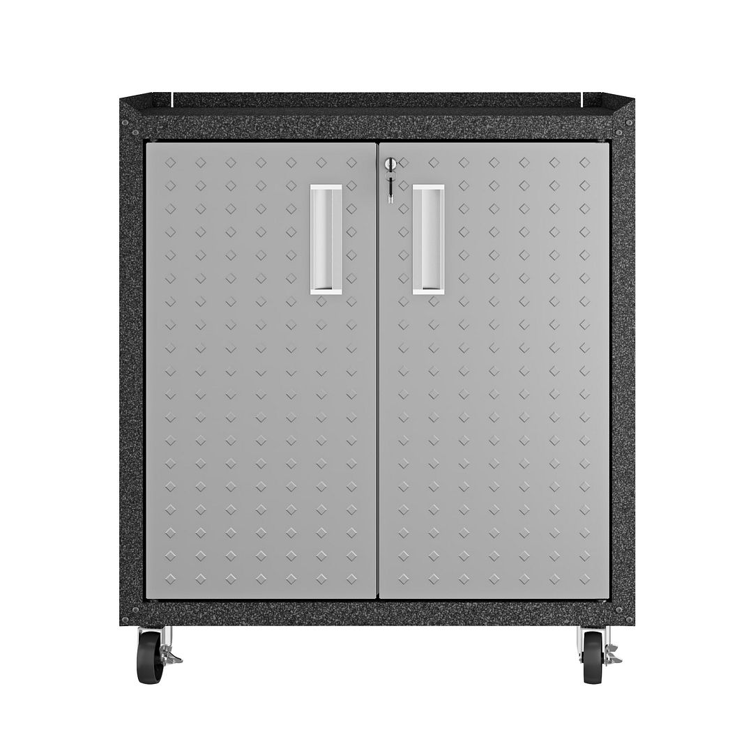 Fortress Textured Metal 31.5-inch Garage Mobile Cabinet w/2 Adjustable Shelves