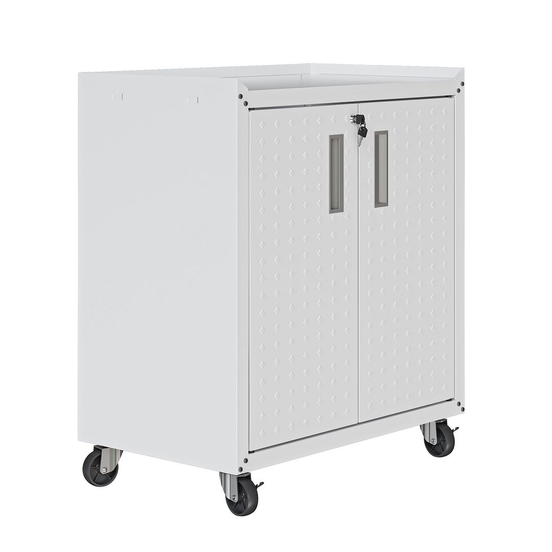 Fortress Textured Metal 31.5-inch Garage Mobile Cabinet w/2 Adjustable Shelves