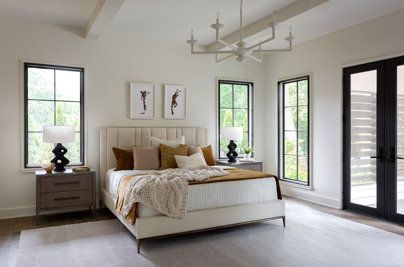 Summerland Fabric/Metal Panel Bed