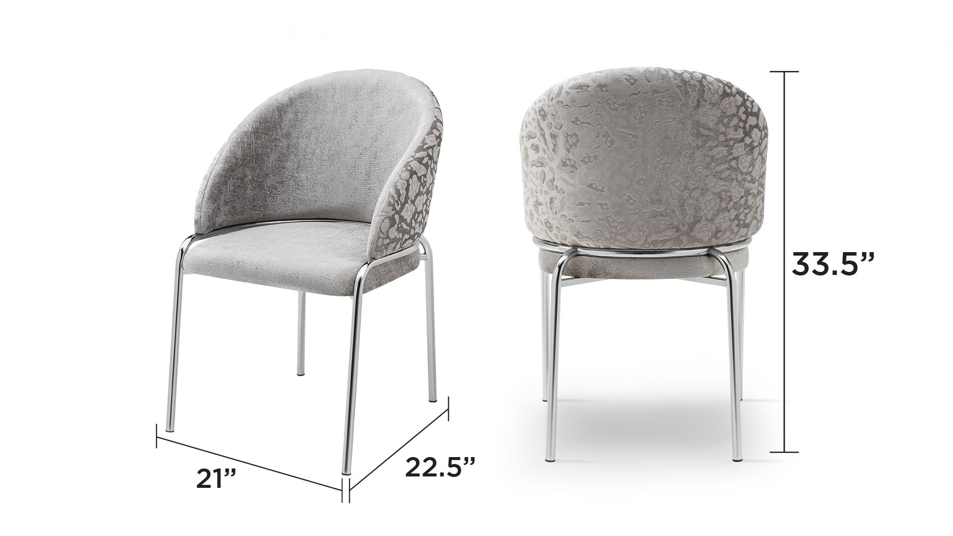 Onyx Velvet Dining Chair w/Stainless Steel Legs
