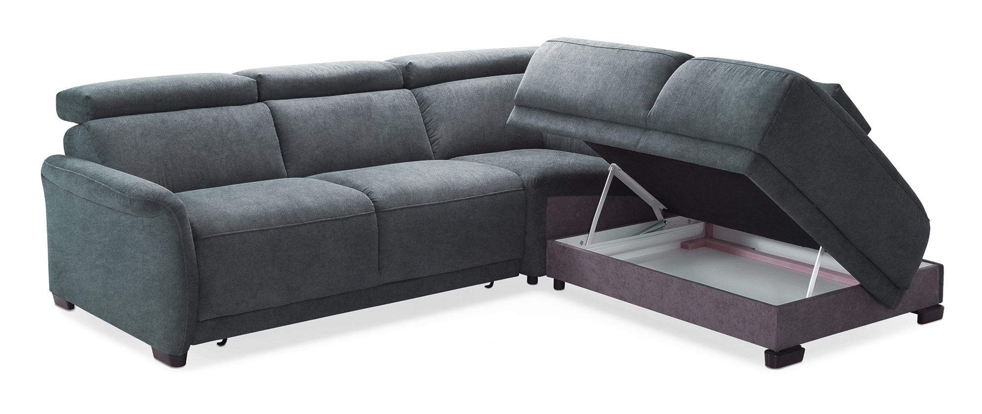 Grey Microfiber Sectional Sleeper Sofa Couch
