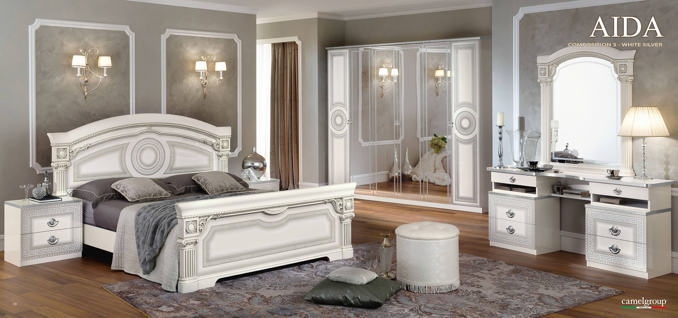 Camelgroup Aida Wood Veneer Panel Bedroom Set