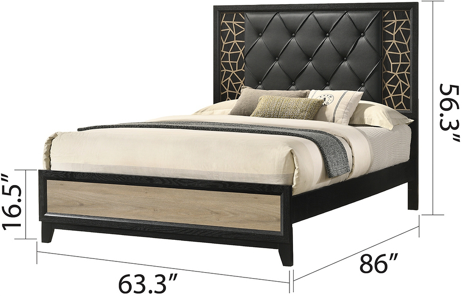 Selena Fabric Upholstered Queen Size Bed