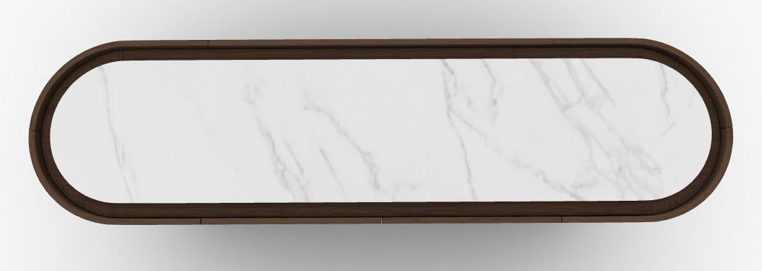 Lake Wood/Ceramic/Metal Sideboard w/4 Doors