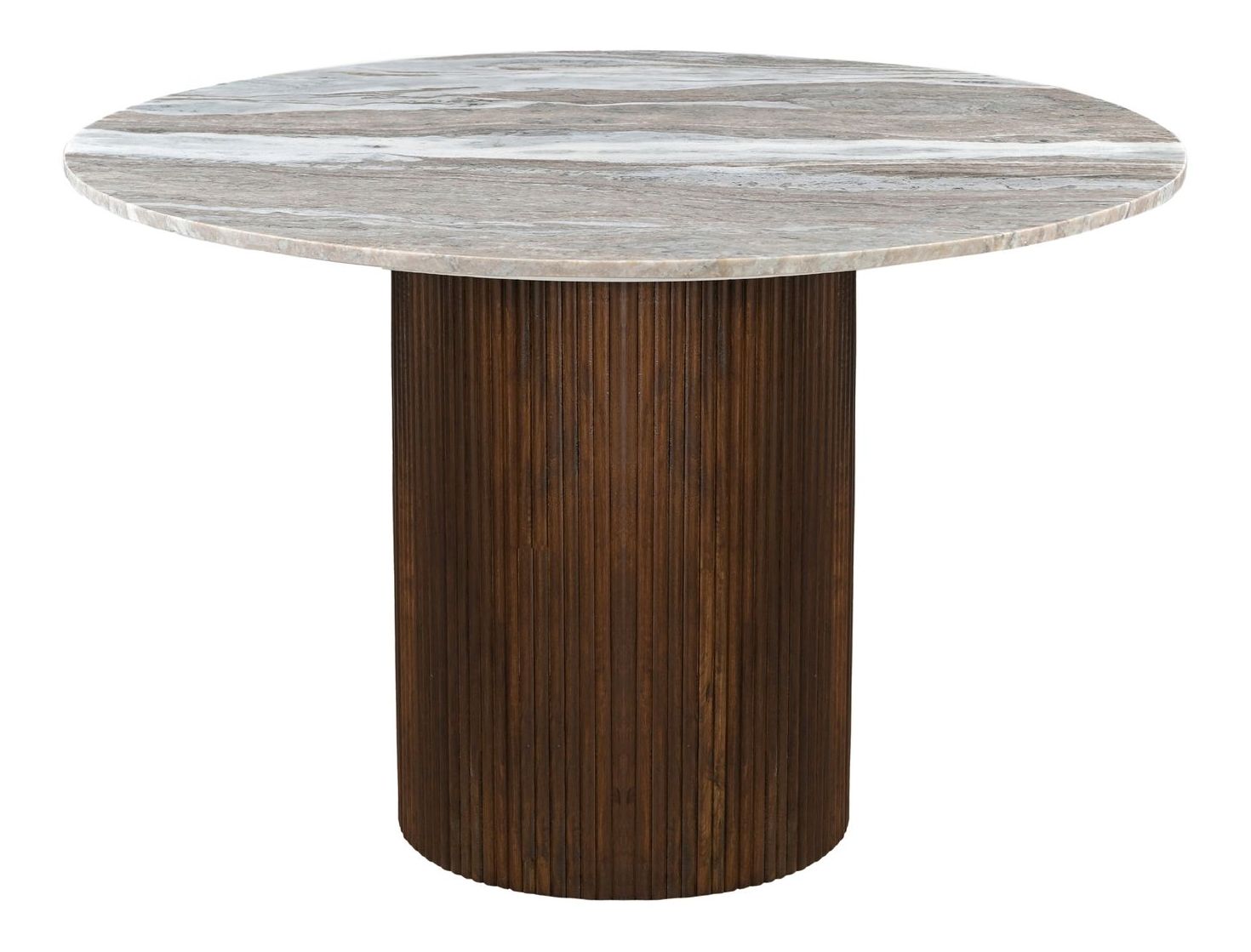 Kaleidoscope Round Wood/Marble Top Dining Table