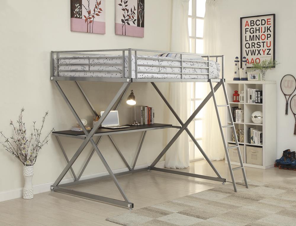 Hyde Steel Workstation Loft Bed, Full Size