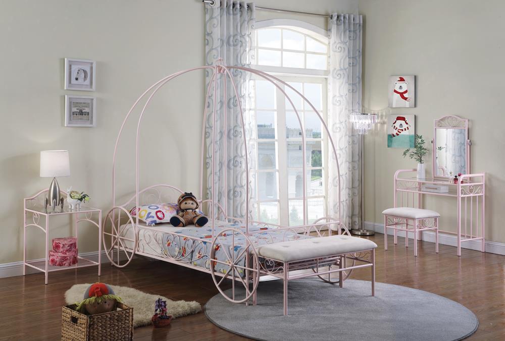 Massi Steel Canopy Bed, Twin Size