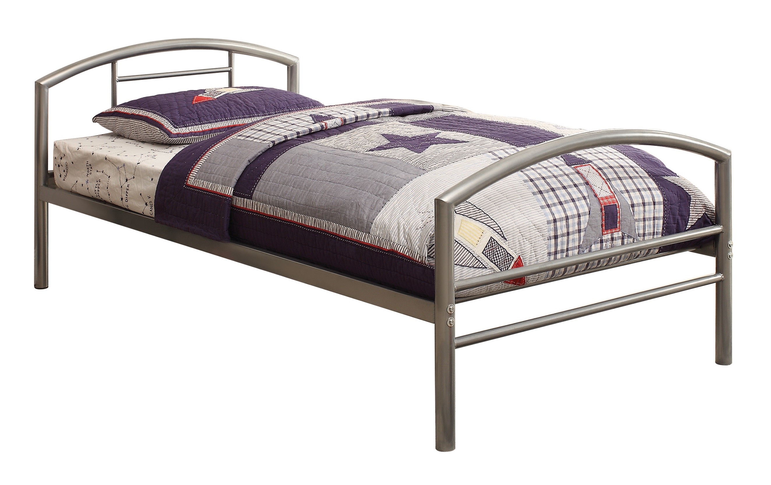 Baines Metal Bed w/Arched Headboard, Twin Size
