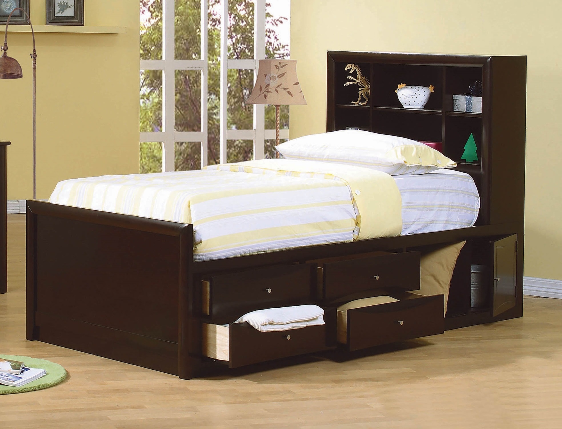 Phoenix Bookcase Bed w/Underbed Storage, Twin Size