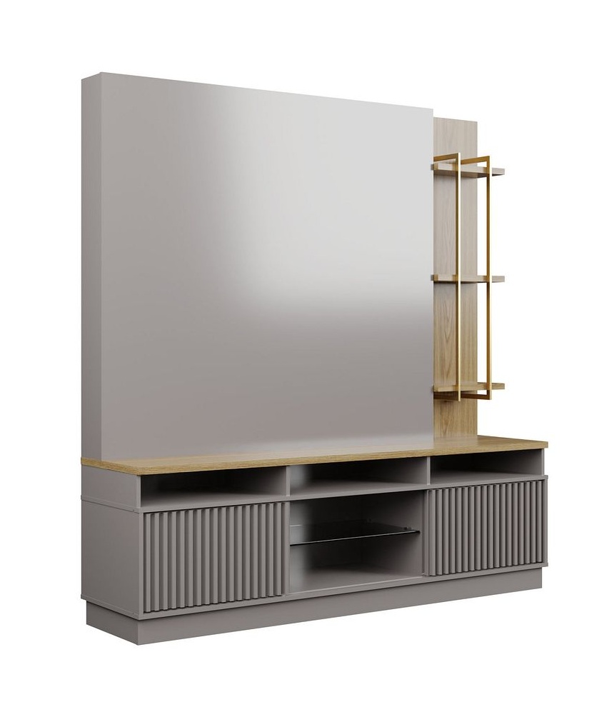 Pomander 71.5-inch Free Standing Entertainment Center w/Decor Shelves