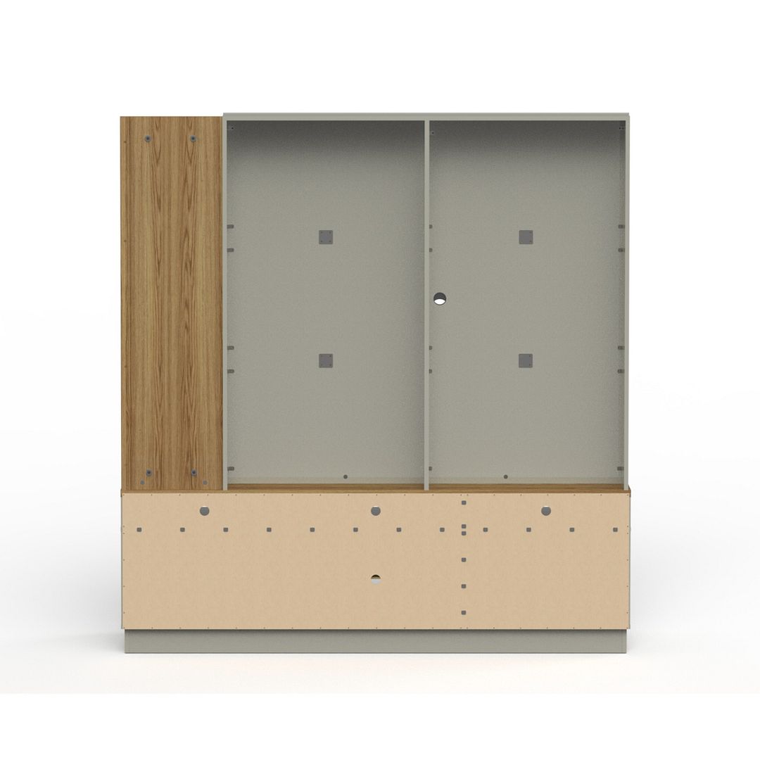 Pomander 71.5-inch Free Standing Entertainment Center w/Decor Shelves