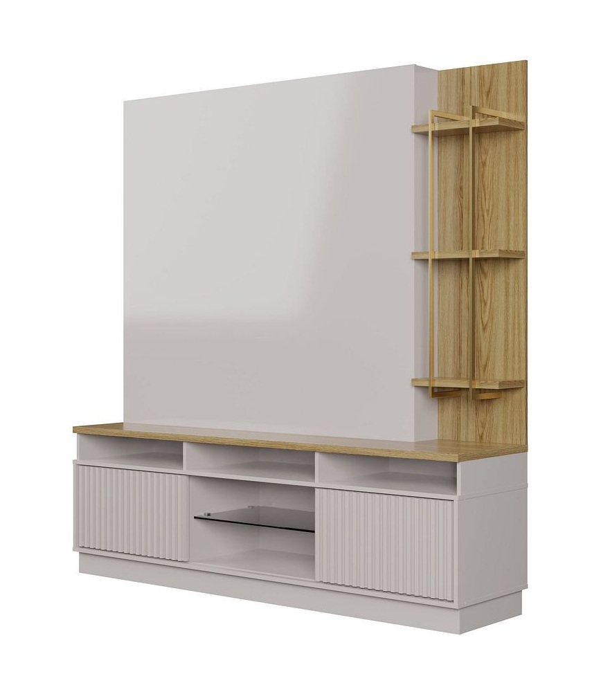 Pomander 71.5-inch Free Standing Entertainment Center w/Decor Shelves