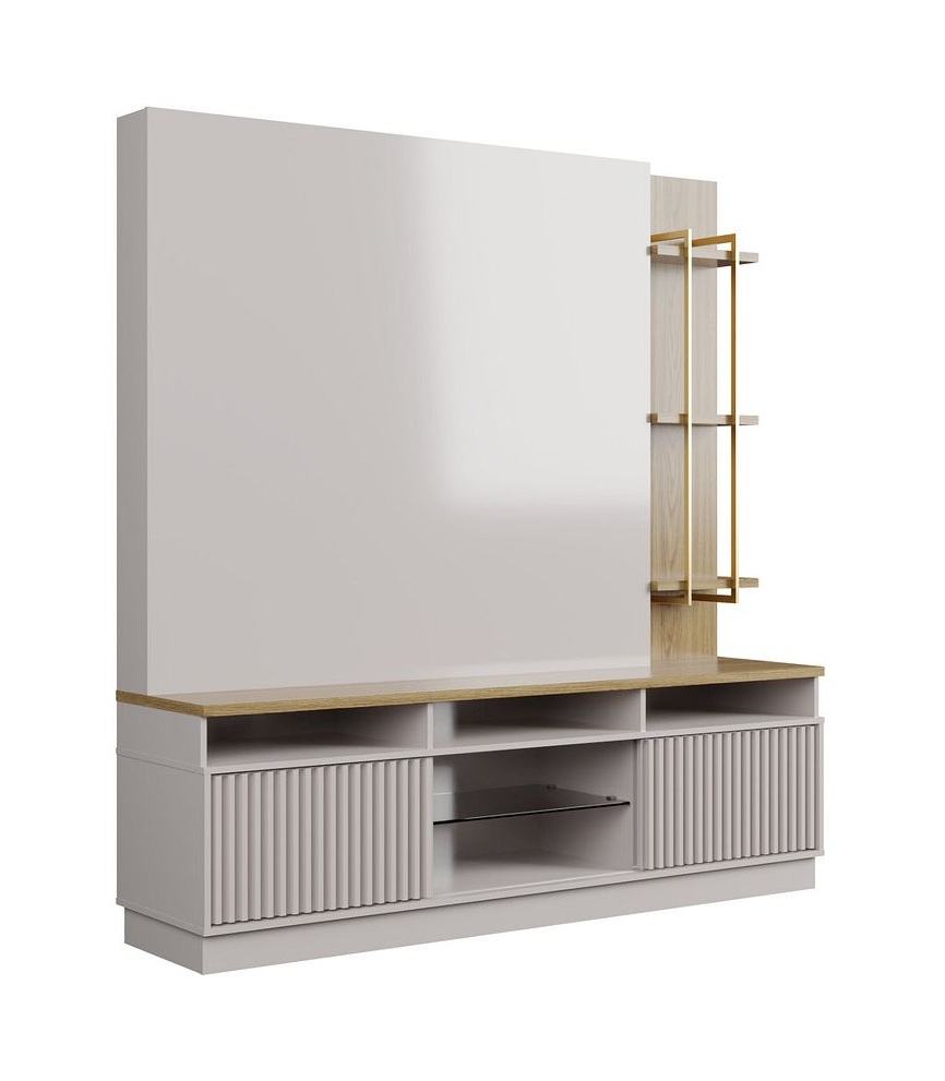 Pomander 71.5-inch Free Standing Entertainment Center w/Decor Shelves