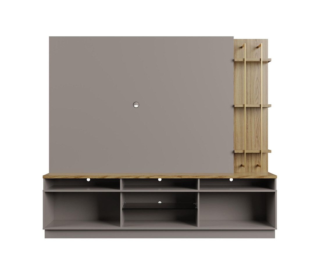 Pomander 85.27-inch Free Standing Entertainment Center w/Decor Shelves