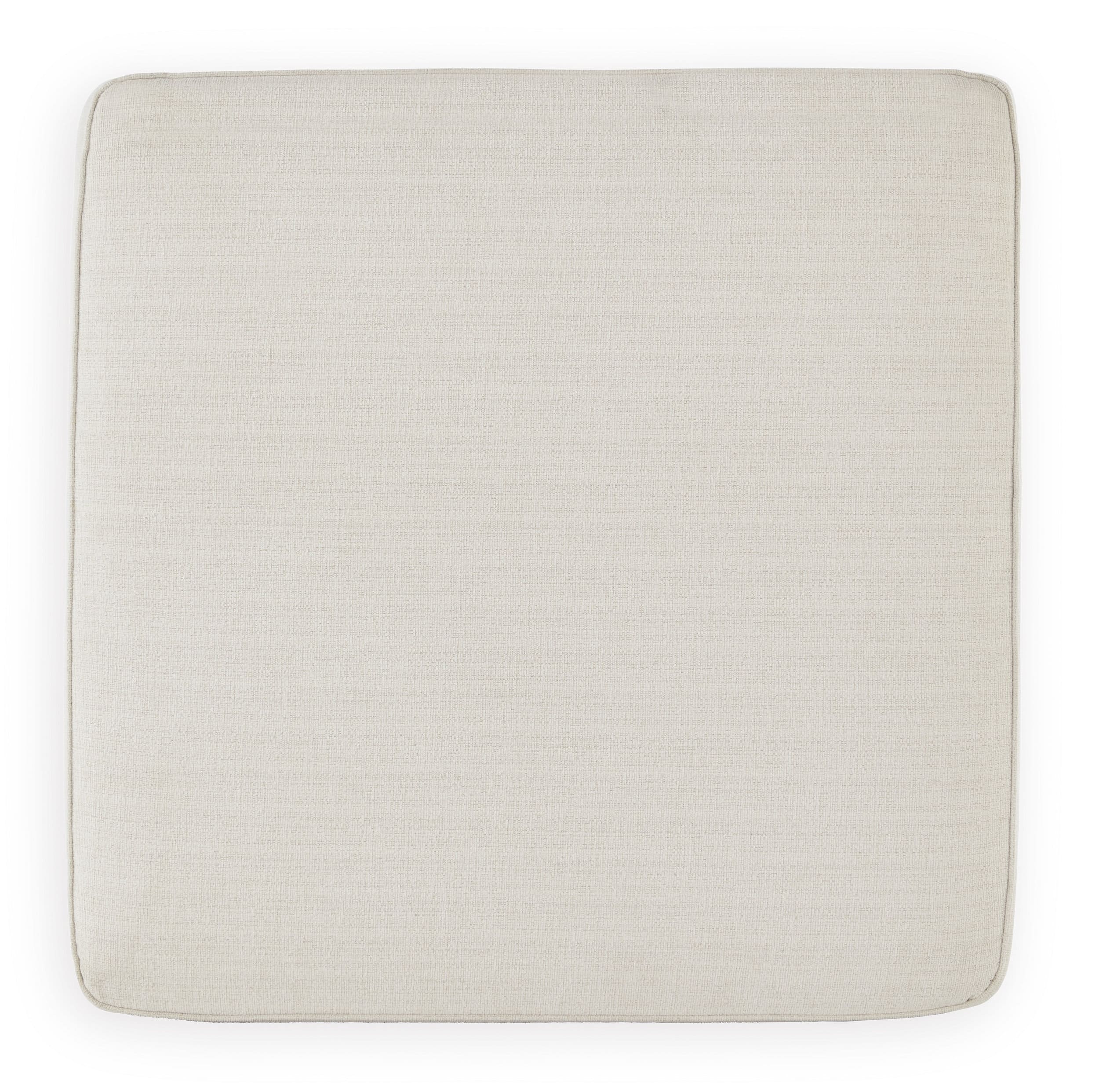 Lerenza 40" Square Oversized Accent Ottoman - Birch Cream Textured Polyester