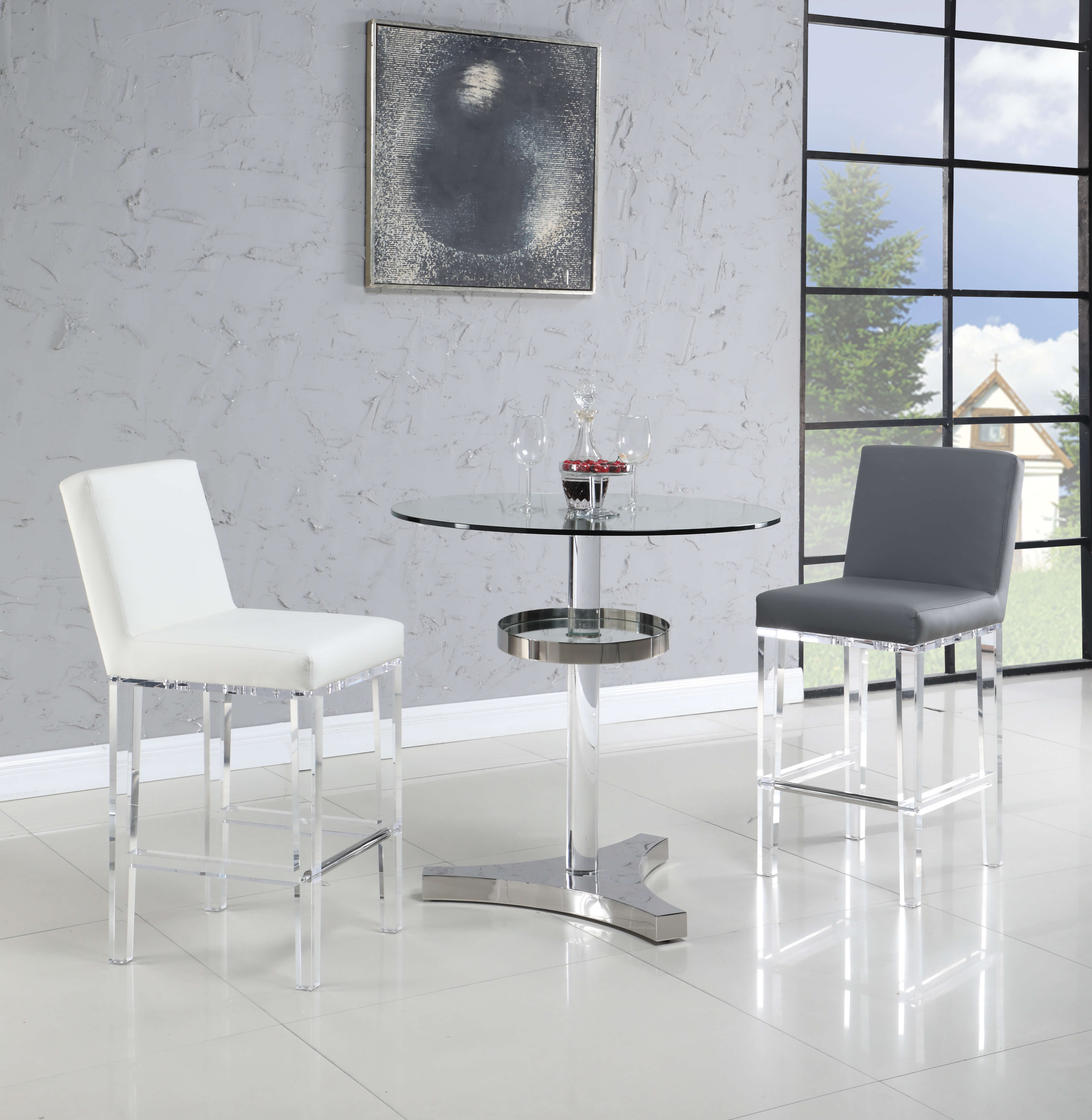 4034 36" Round Glass Counter Table
