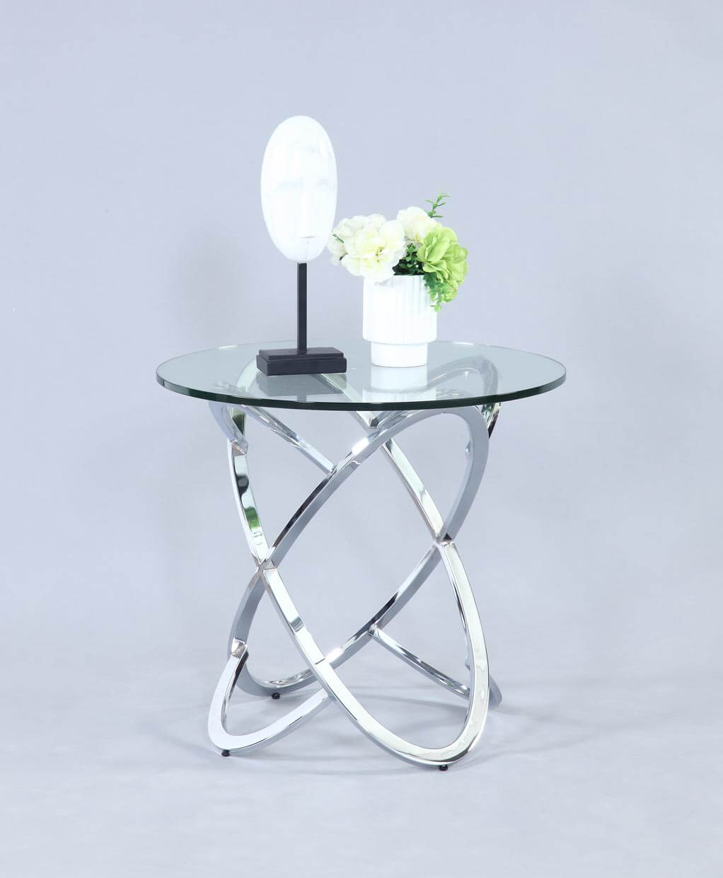4036 24" Round Glass Lamp Table