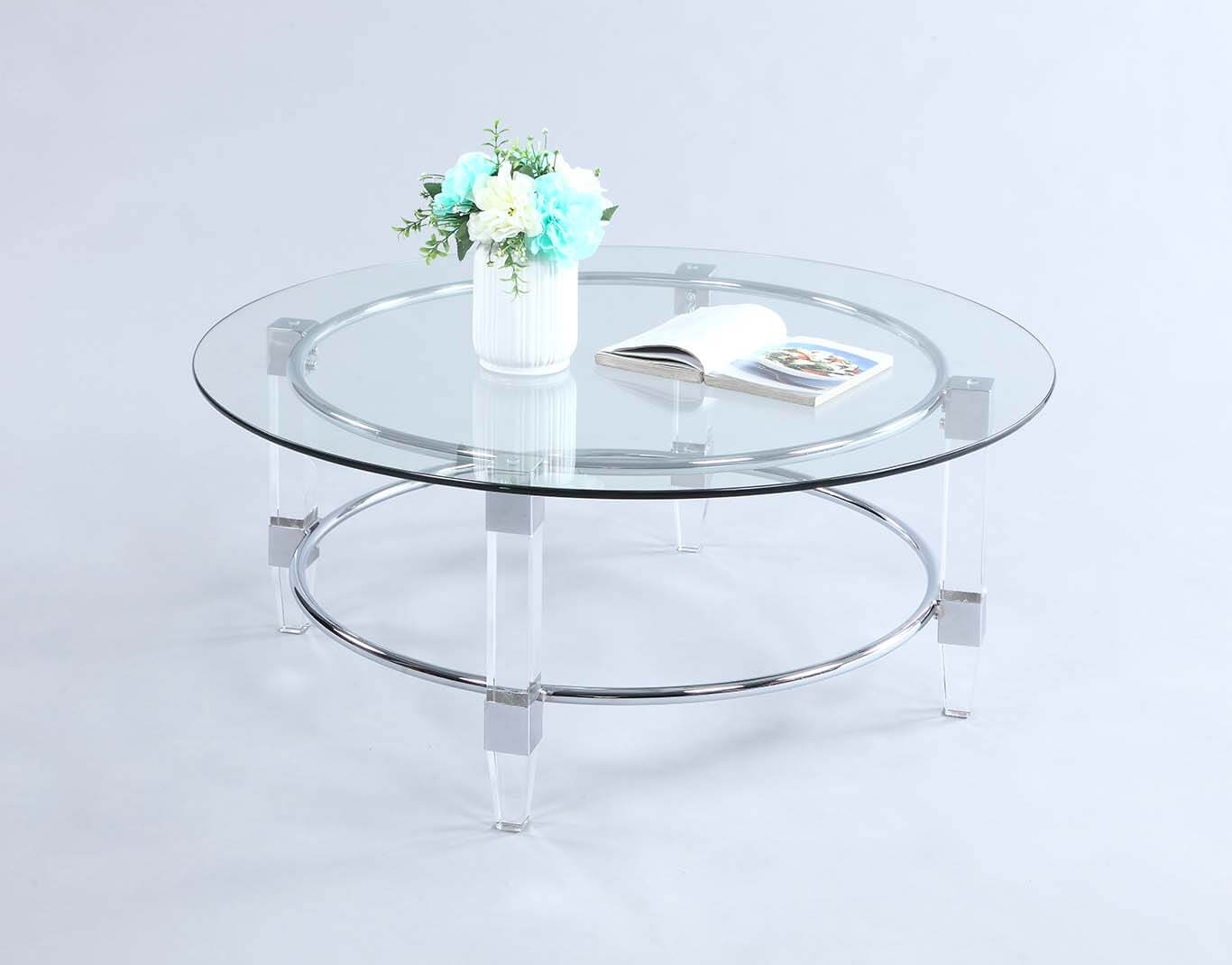 4038 Round Glass Cocktail Table
