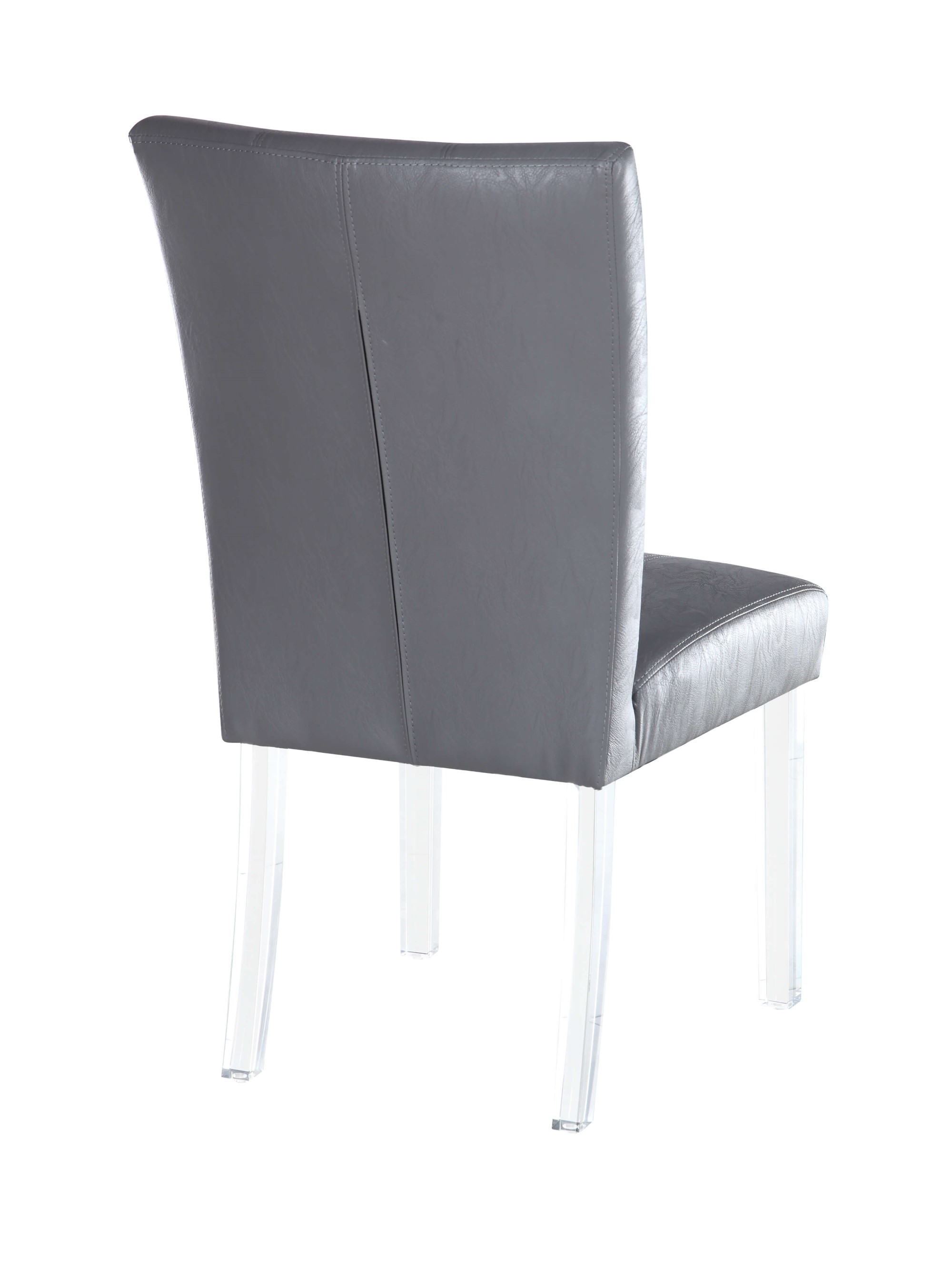 4038 Curved Flare Back Parson PU Side Chair