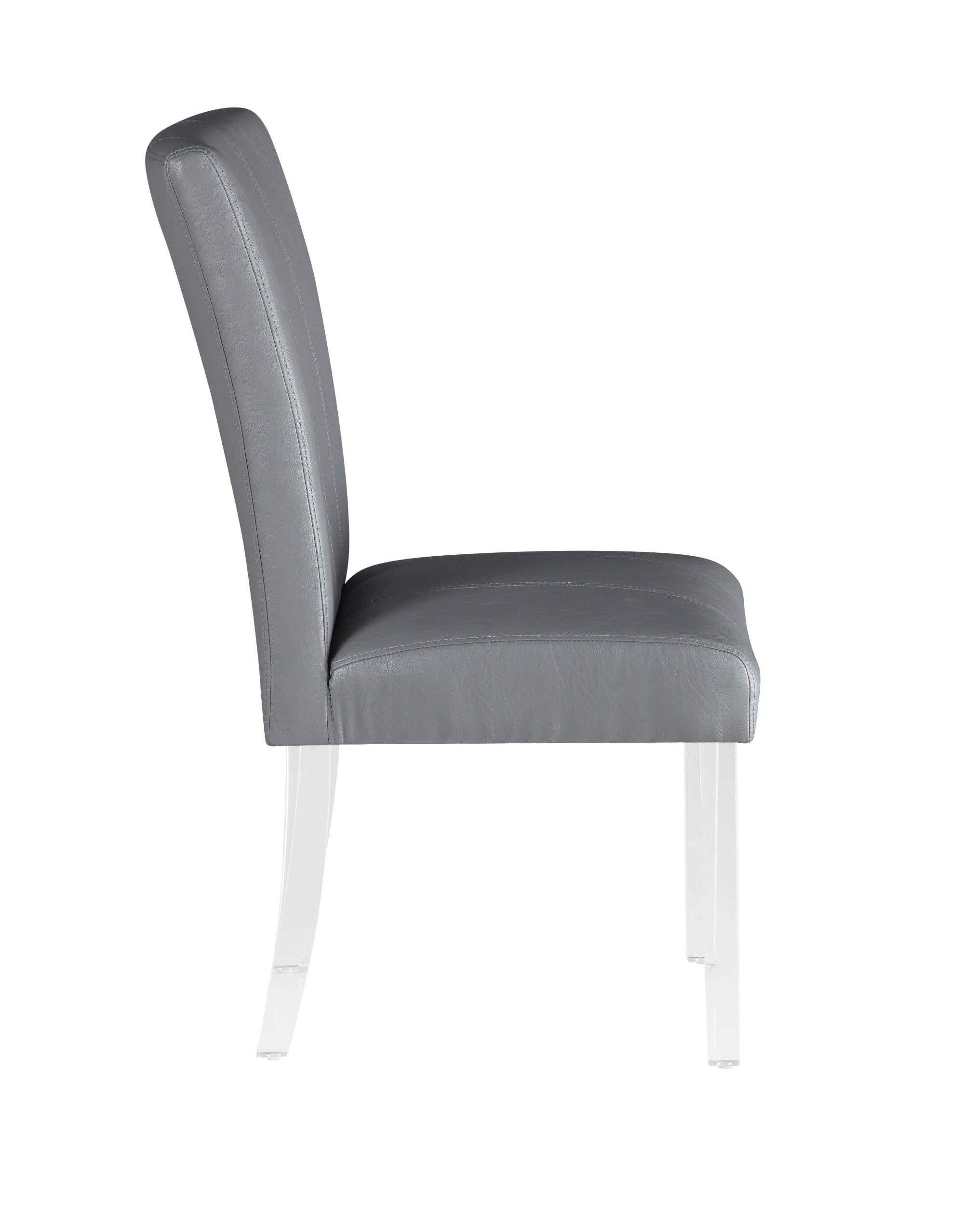 4038 Curved Flare Back Parson PU Side Chair