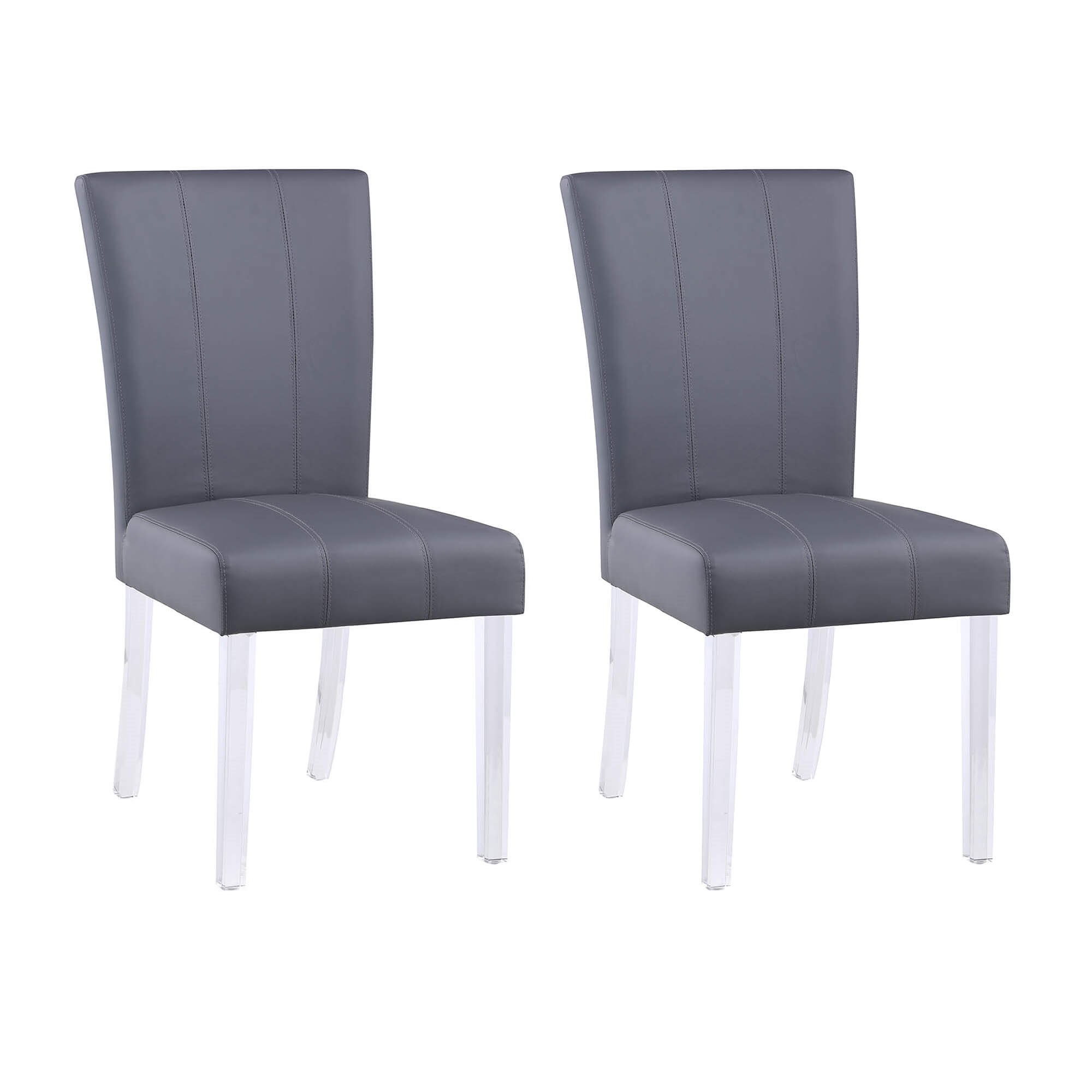 4038 Curved Flare Back Parson PU Side Chair