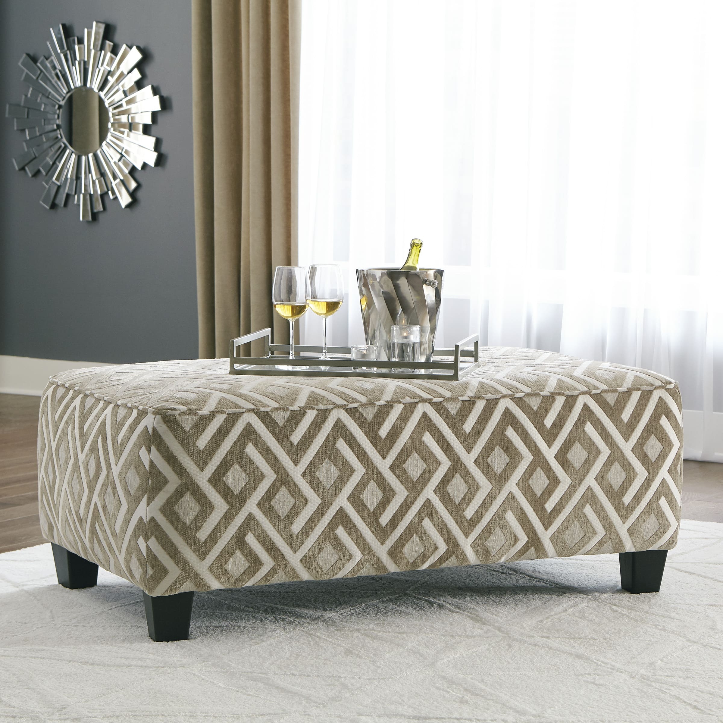 Dovemont Polyester Oversized Accent Ottoman