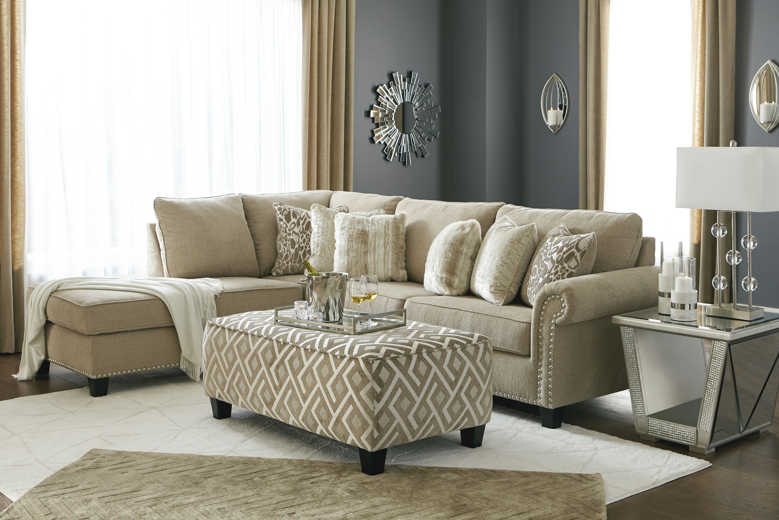 Dovemont Polyester Oversized Accent Ottoman