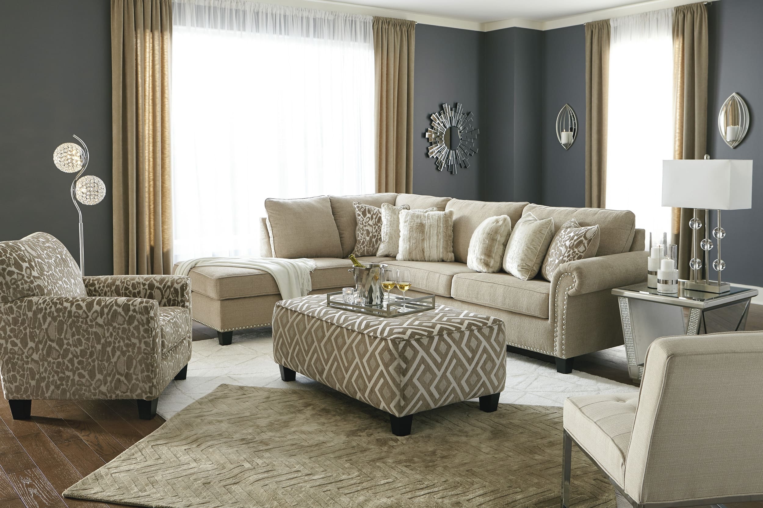 Ashley Dovemont Polyester Accent Living Room Set