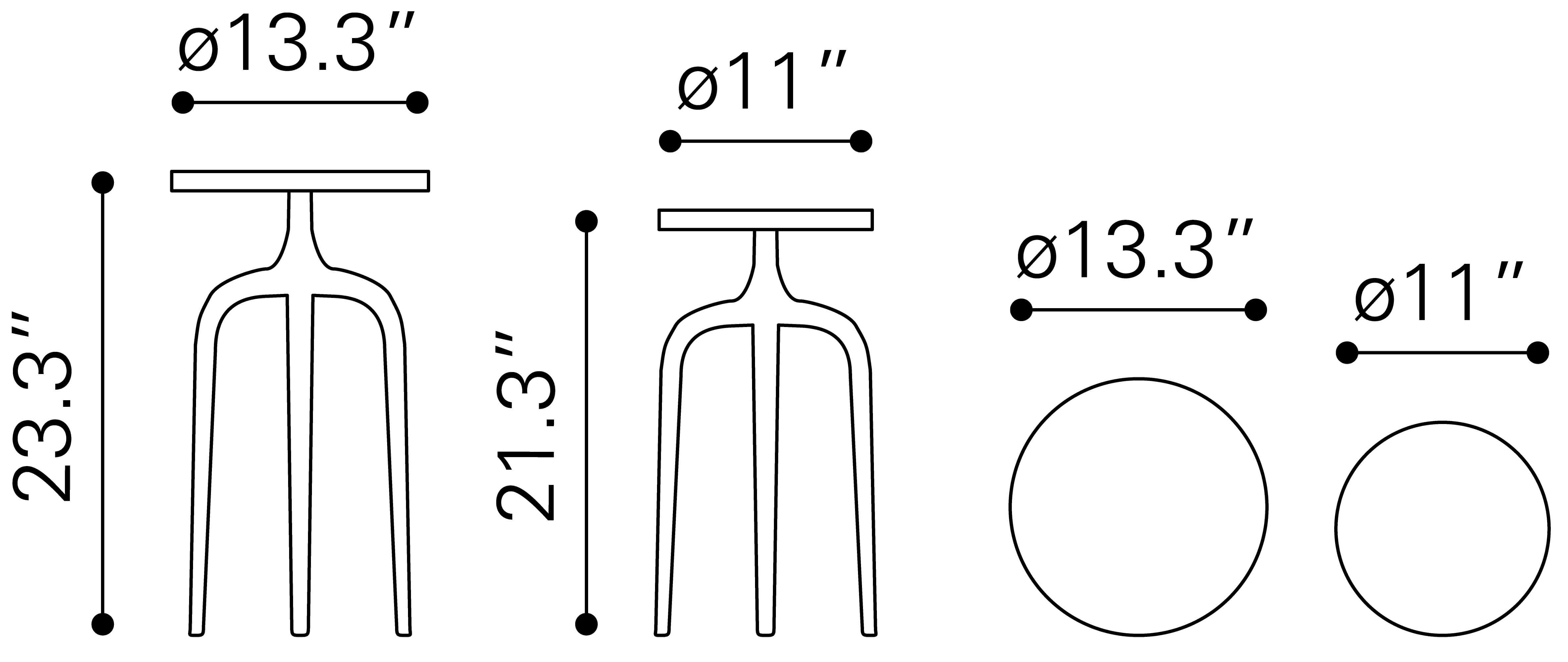 Como Aluminum Accent Table Set