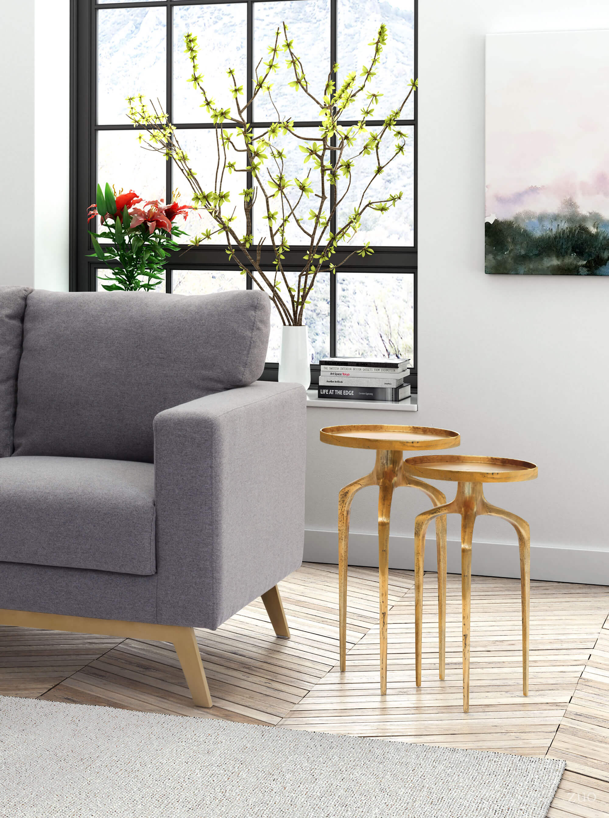 Como Aluminum Accent Table Set