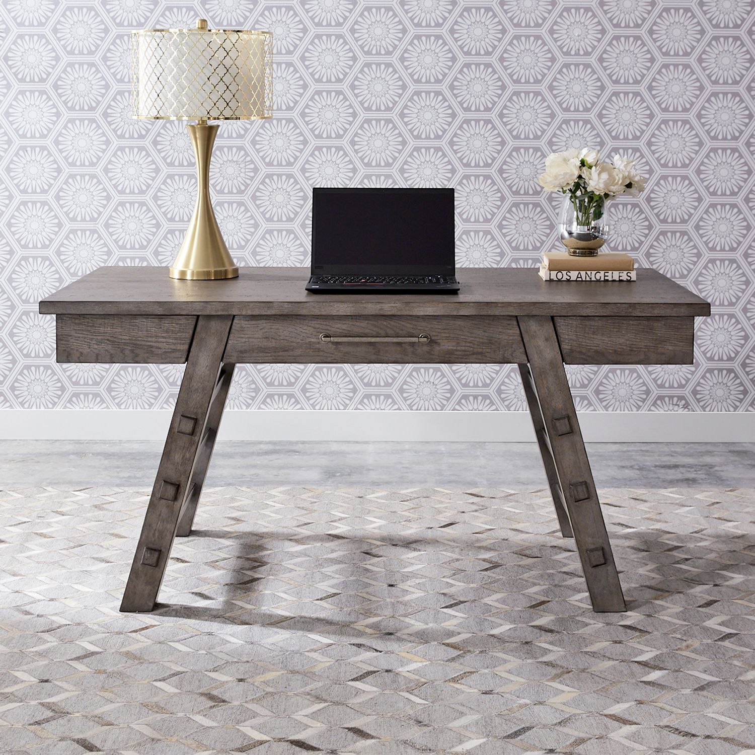 Modern Farmhouse Living Room Table Set | Distressed Charcoal
