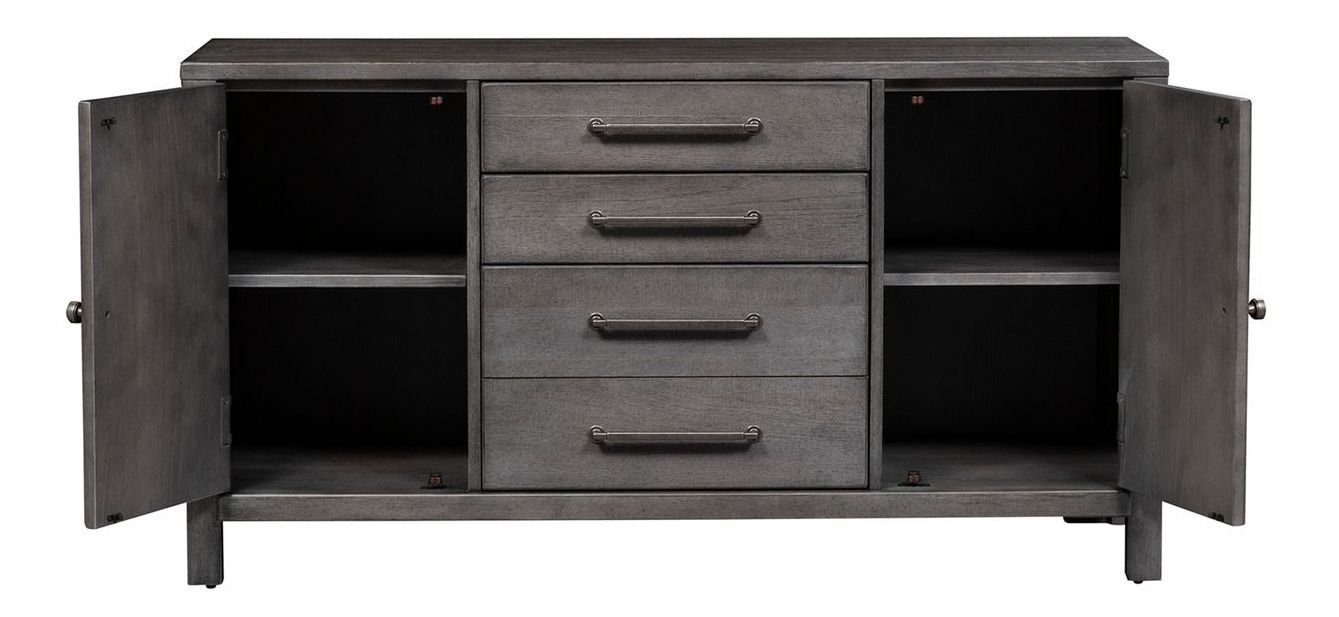 Modern Farmhouse Living Room Table Set | Distressed Charcoal