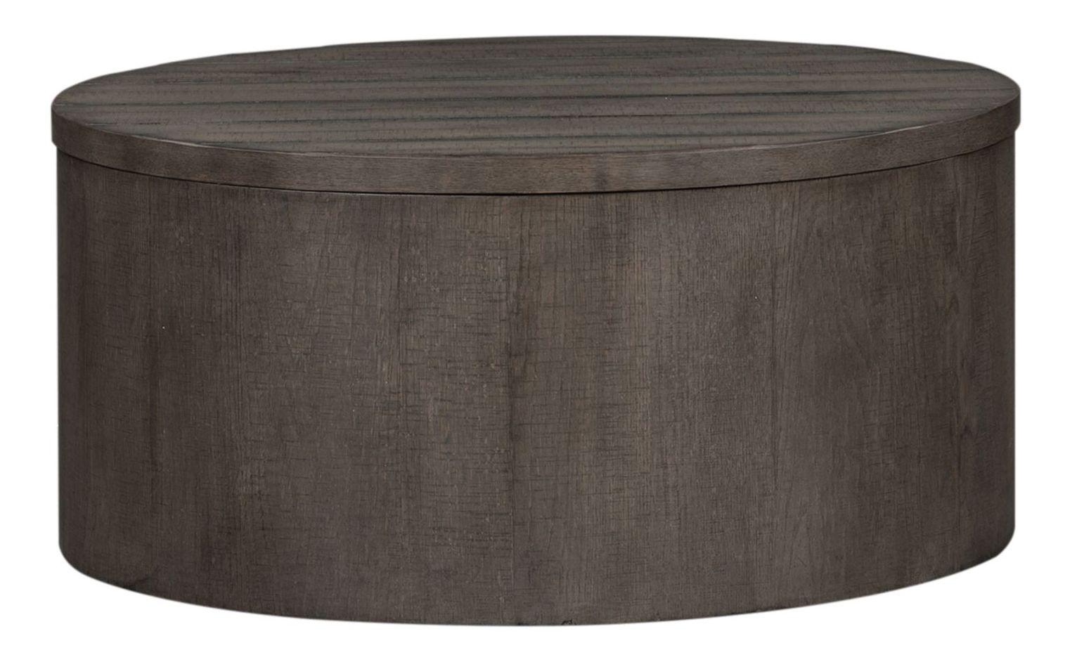 Modern Farmhouse Round Wood Drum Cocktail Table
