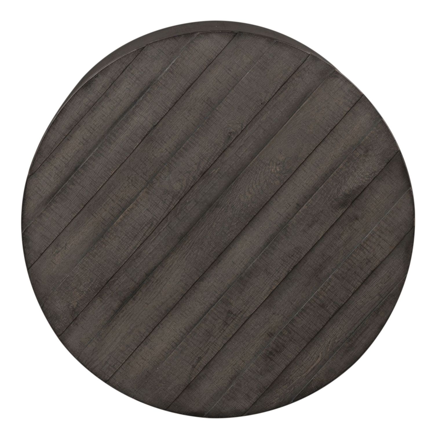 Modern Farmhouse Round Wood Drum Cocktail Table Set