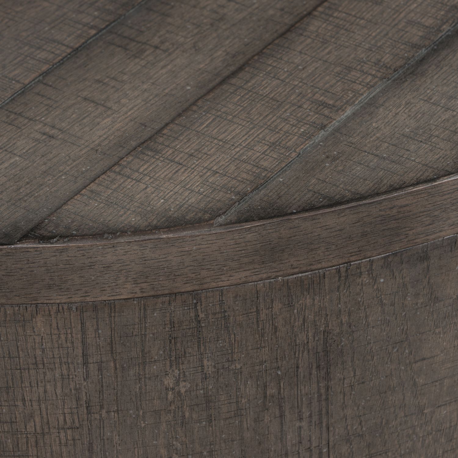 Modern Farmhouse Round Wood Drum Cocktail Table Set