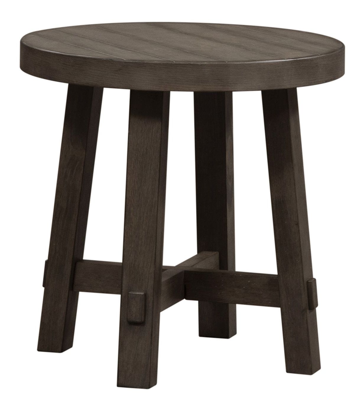 Modern Farmhouse Round Splay Leg Wood End Table