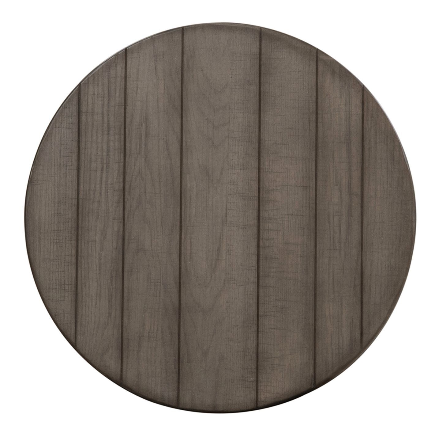 Modern Farmhouse Round Wood Drum Cocktail Table Set