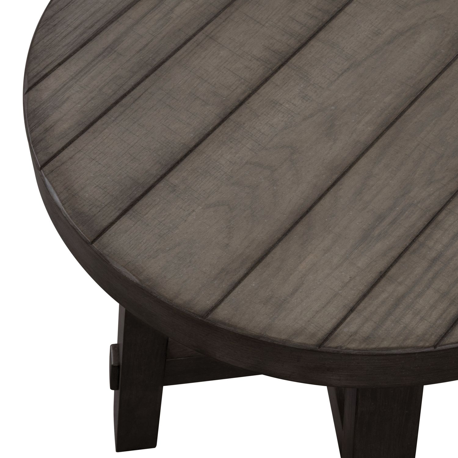 Modern Farmhouse Round Wood Drum Cocktail Table Set