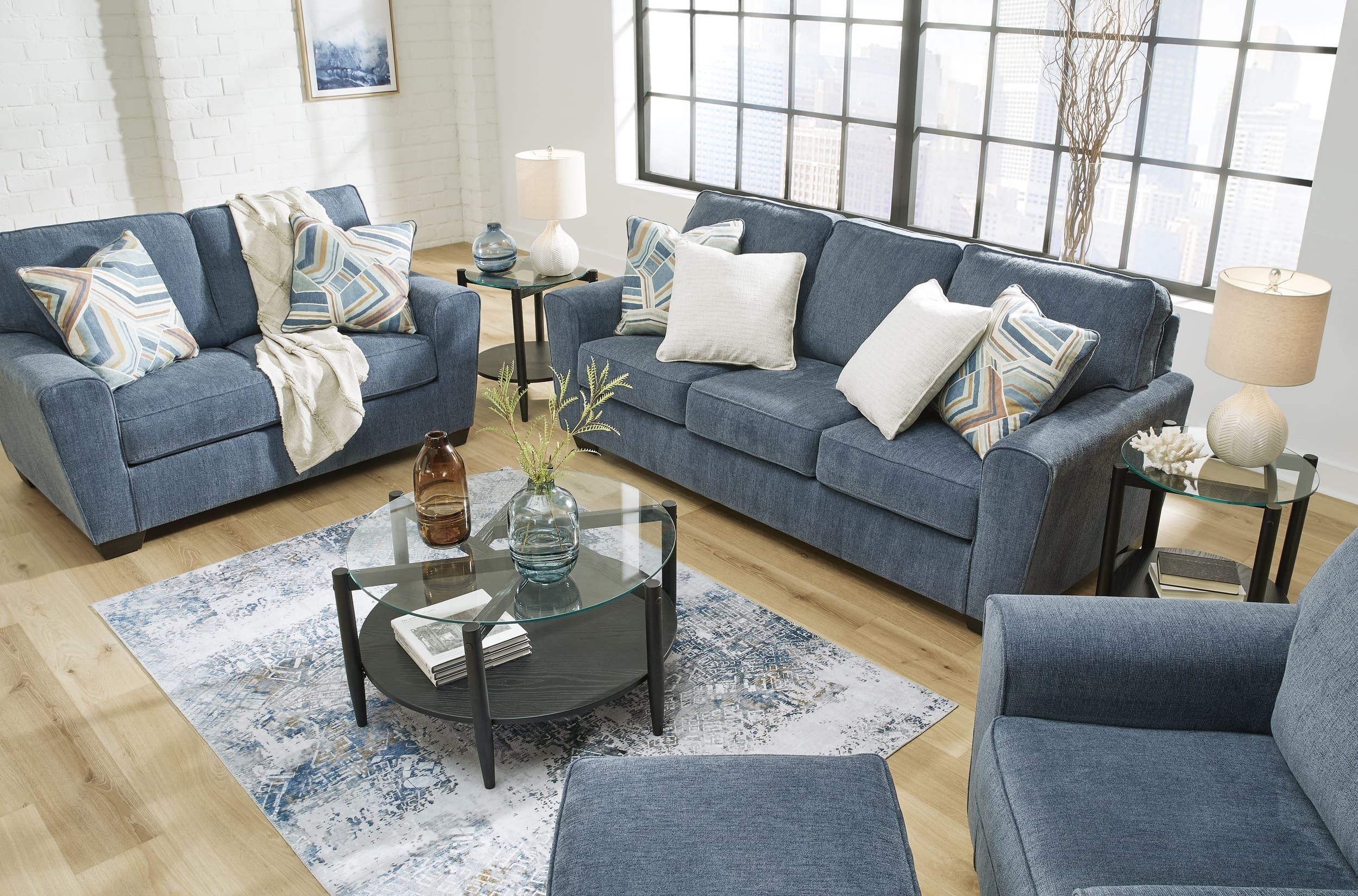 Ashley Cascilla Polyester With Ottoman Set 