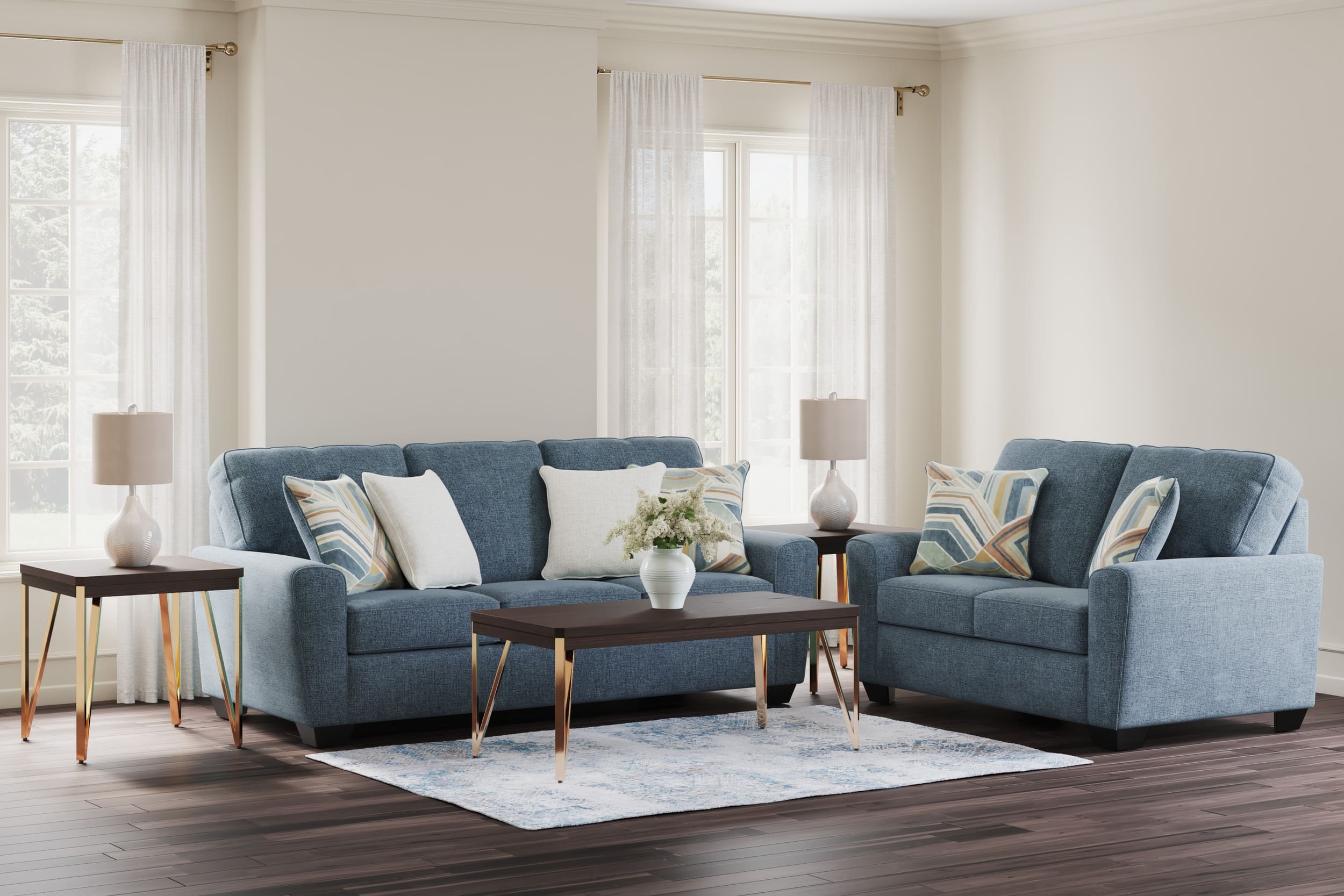 Ashley Cascilla Sofa, Loveseat And Center Table